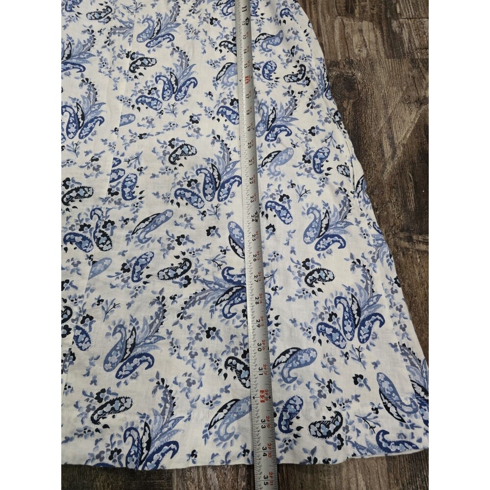 Lucky Brand Womens Linen Dress Size Medium Coastal Beach Floral Resort Vacation - Picture 5 of 5